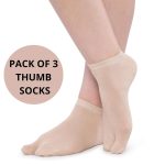 N2S NEXT2SKIN Women's Low Ankle Length Sneaker Cotton Thumb Socks (Pack of 3) (Assorted) - Image 3