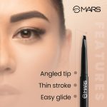 MARS Micro Precision Brow Pencil with spoolie | Retractable & Easy Glide | Long Lasting & Natural finish (0.4 g) (Black) - Image 3