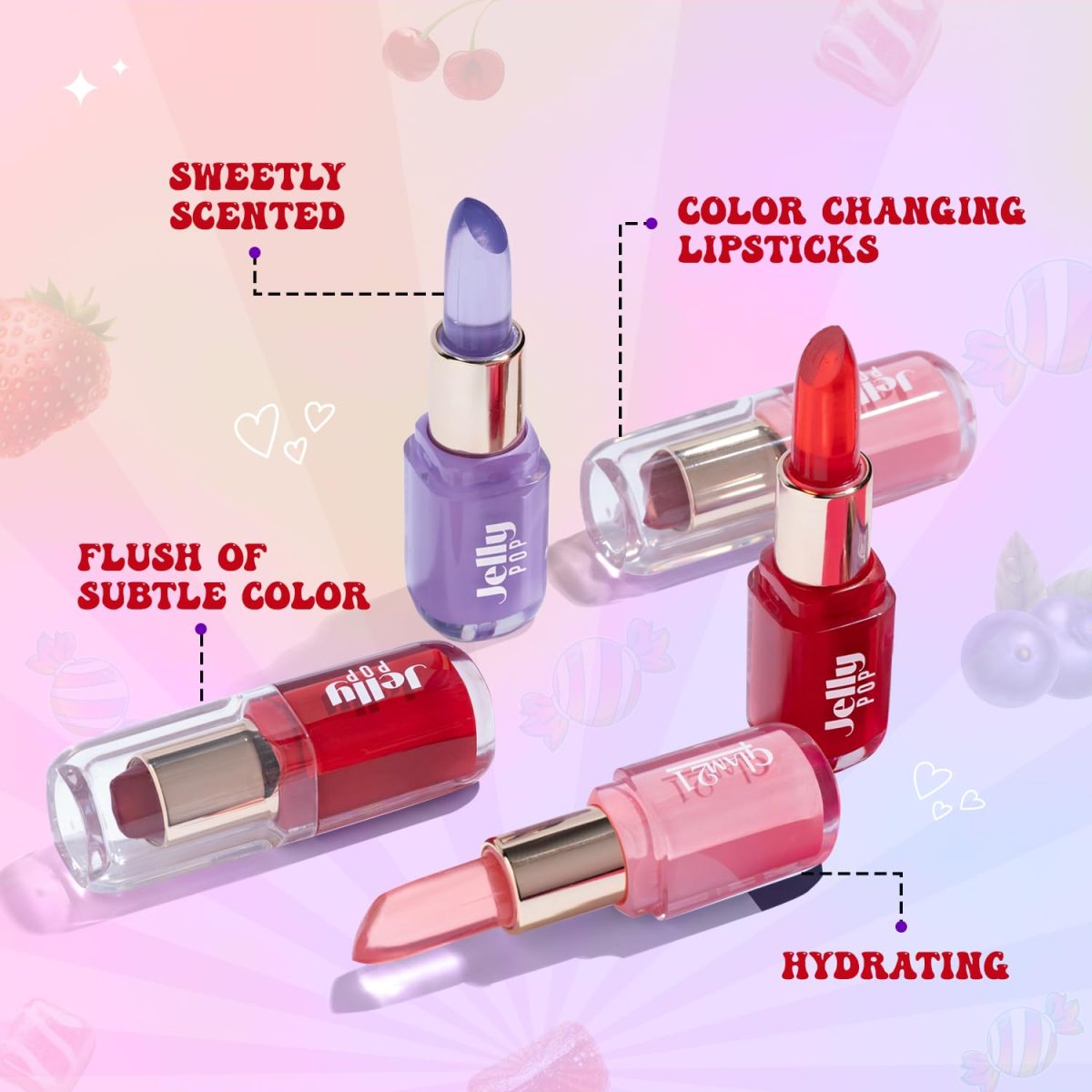 Glam21 Jelly Pop fruity gel lipstick| Moisturising | Glossy Finish | Gives a Natural Colour | Lightweight | 01- Cranberry Pink, 3.5gm - Image 5