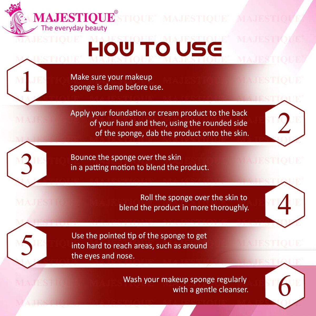 Majestique Blender Beauty Foundation Sponge | Mushroom Blender with Handle Case | Dual-use Cosmetic Sponge for Dry/Wet Application | Makeup Sponge - Color May Vary - Image 3
