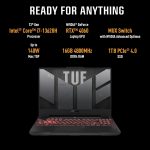 ASUS TUF Gaming F15, 15.6" FHD (1920 x 1080) 16:9, 13th Gen Intel Core i7-13620H Processor 2.4 GHz, Gaming Laptop (16GB RAM/1 TB/RTX 4060/Windows 11/Office Home/Mecha Gray/2.2 Kg), FX507VV-LP487WS - Image 2