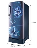 Samsung 183 L, 3 Star, Digital Inverter, Direct-Cool Single Door Refrigerator (RR20C1823CU/HL, Camellia Blue, Base Stand Drawer) - Image 12