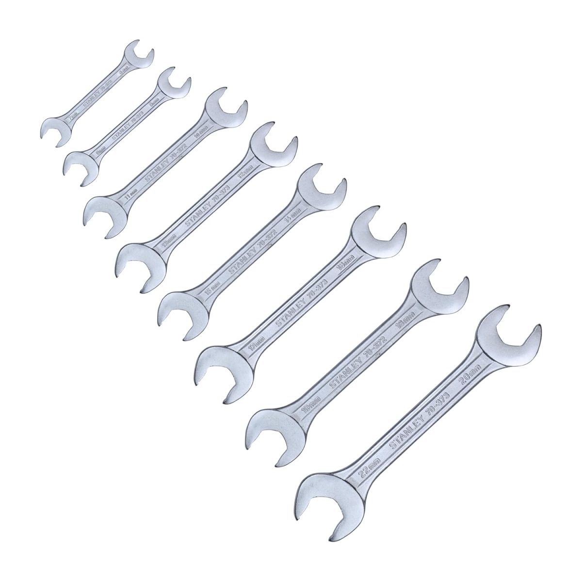 STANLEY 70-379E 8-piece Matte Finish Chrome Vanadium Steel Double Open-End Spanner Set with Maxi-Drive System, Anti-Slip & Anti-Corrosion properties, GREY - Image 4