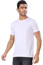 London Hills Solid Men's Round Neck Cotton Blend Half Sleeve Regular Fit T-Shirts - Image 4