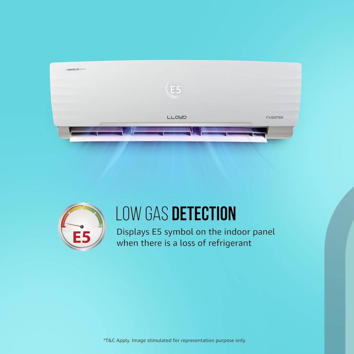 Lloyd 1.5 Ton 5 Star Inverter Split AC (5 in 1 Convertible, Anti Corrosion Coating, Copper, PM 2.5 Filter, White with Chrome Deco Strip, GLS18I5KWGGW) - Image 6