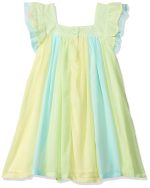 nauti nati Girls Yellow Blue Colourblocked A-Line Dress - Image 2