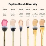 MARS Artist's Arsenal Ultra Thin Foundation Makeup Brush For Blending Liquid Foundation & Cream | Ultra Thin Bristles | Flawless Application | Sleek Design for Minimal Effort (Golden) - Image 7