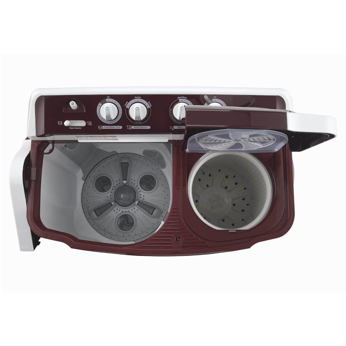 LG 8.5 kg 5 Star Semi-Automatic Top Load Washing Machine (P8530SRAZ, Burgundy, Roller Jet Pulsator) - Image 6