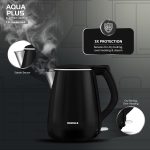 Havells Aqua Plus Electric Kettle 1.2 Litre, 1250 Watt | 304 Stainless Steel Inner Body | Cool Touch Body | Auto Shut-Off |Wider Mouth| 2 Year Warranty (Black) - Image 7