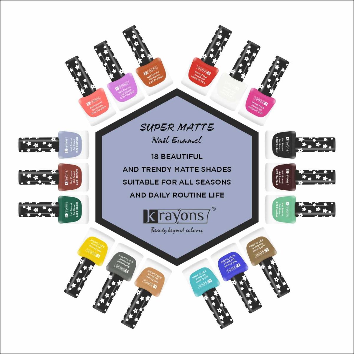 Krayons Cute Super Matte Finish Nail Enamel, Quick Dry, Smooth Finish, LongLasting, 6ml (Forest Green Matte) - Image 5