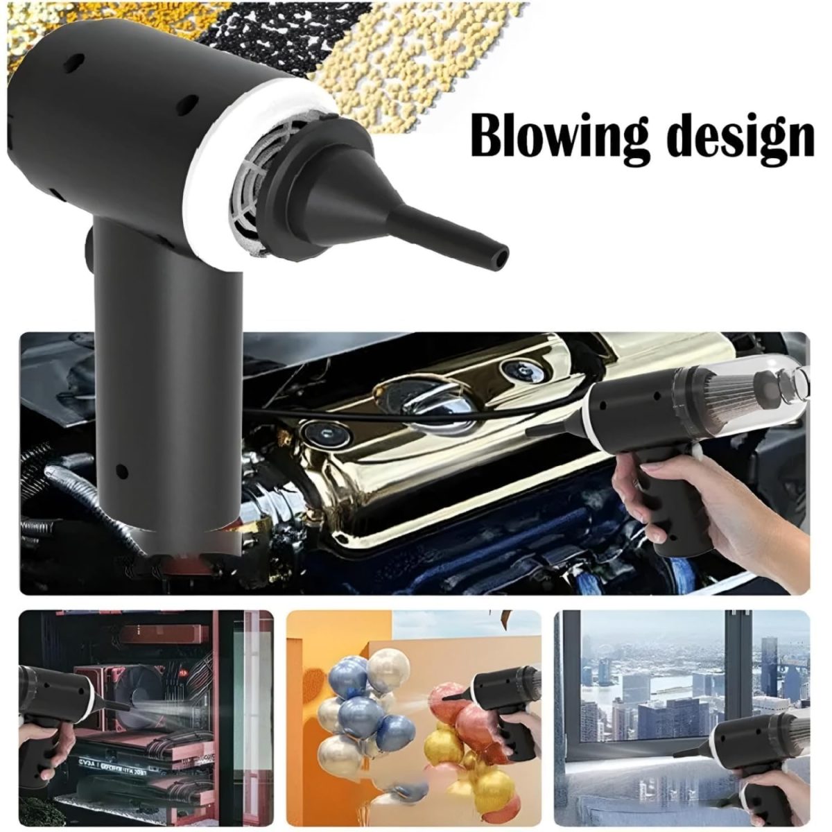Powerful 3-in-1 Vacuum Cleaner for Car & Home – Compact, Cordless, Wet & Dry, Blower Function, Mini & Portable for Sofa, Dust, and Deep Cleaning - portable vacuum cleaner for car, bike and sofa - Image 2