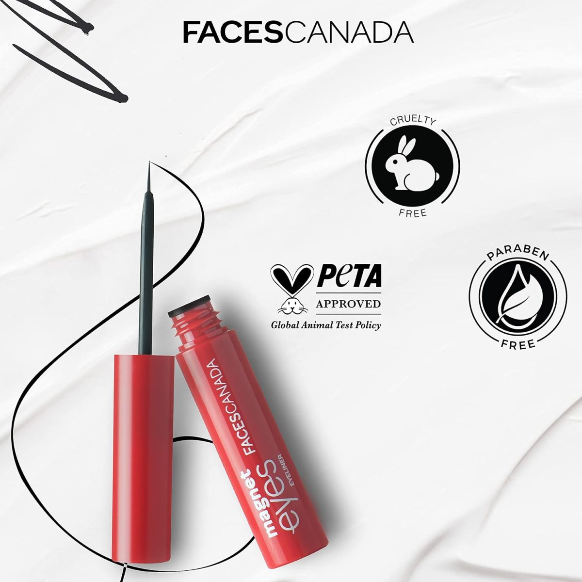 FACES CANADA Magneteyes Eyeliner - Black, 3.5ml | Intense Matte Finish | Quick Drying | 24HR Long Lasting | Fine Tip For Precise Smooth Application | Almond Oil Enriched | Waterproof | Smudgeproof - Image 5