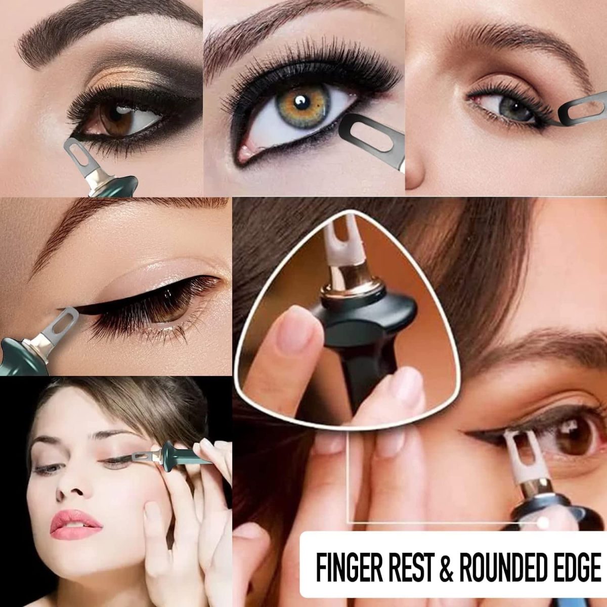 swabs Silicone Metallic Eyeliner Tool Easy No-Skip Eyeliner Pencil Applicator Tool | Reusable Silicone Eyeliner Tool | Silky Smooth Waterproof Long Lasting & Reusable 1 Pcs Multicolor Eyeliner Tools - Image 5