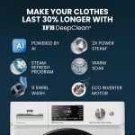 IFB 9 Kg 5 Star Powered by AI with 9 Swirl Wash, WiFi, Fully Automatic Front Load Washing Machine (Executive SXN 9014K, Steam Refresh Program with Eco Inverter, Rich Silver) - Image 5