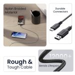 Ambrane Unbreakable 60W / 3A Fast Charging 1.5m Braided Micro USB Cable for Smartphones, Tablets, Laptops & Other Micro USB Devices, 480Mbps Data Sync, Quick Charge 3.0 (RCM15, Black) - Image 4