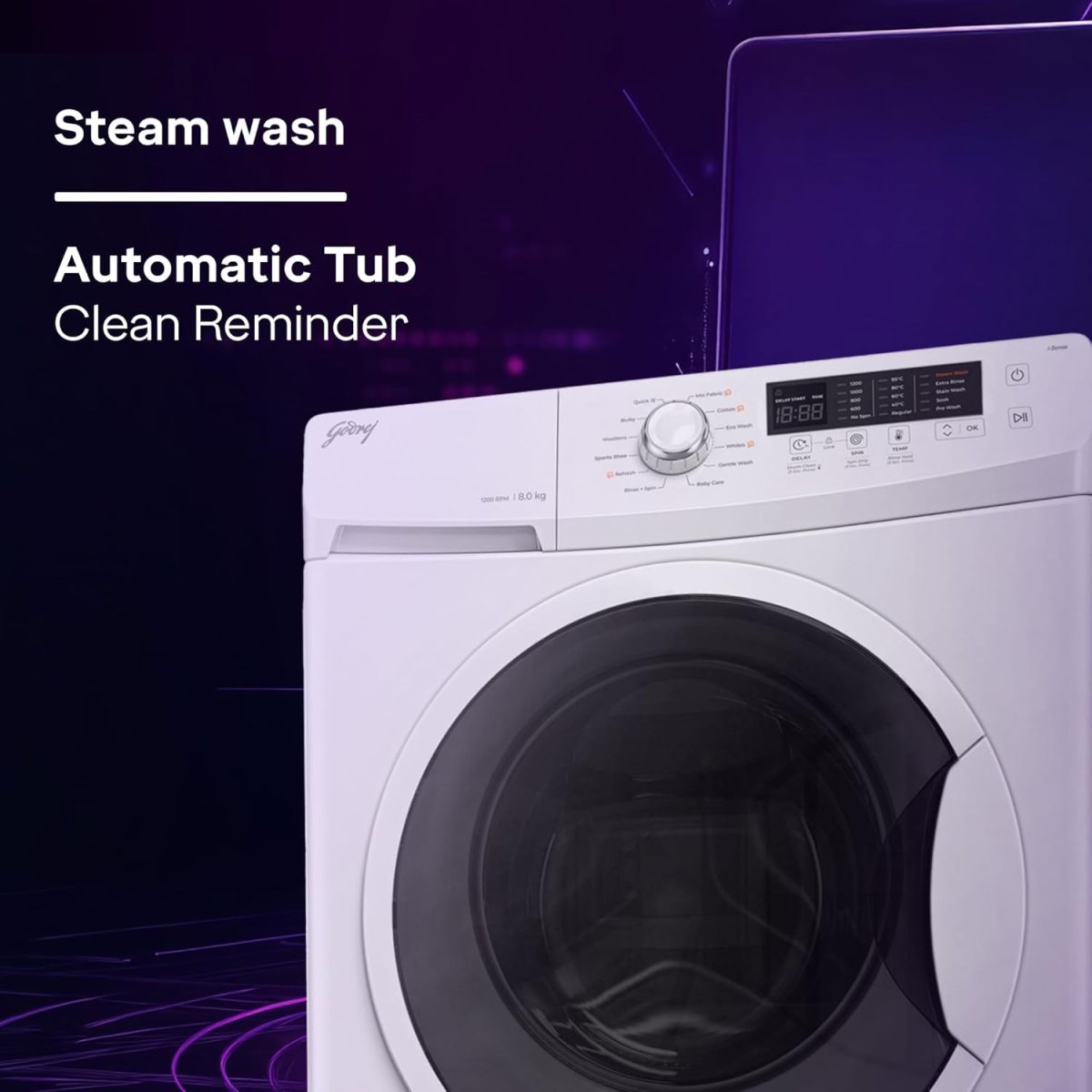 Godrej 7 Kg 5 Star, With AI Tech, I-Sense Technology Fully-Automatic Front Load Washing Machine (WFEON CRS 7010 5.0 FKEDM GLWH, Inbuilt Heater and FabriSafeâ„¢ Drum, Glacial White) - Image 5