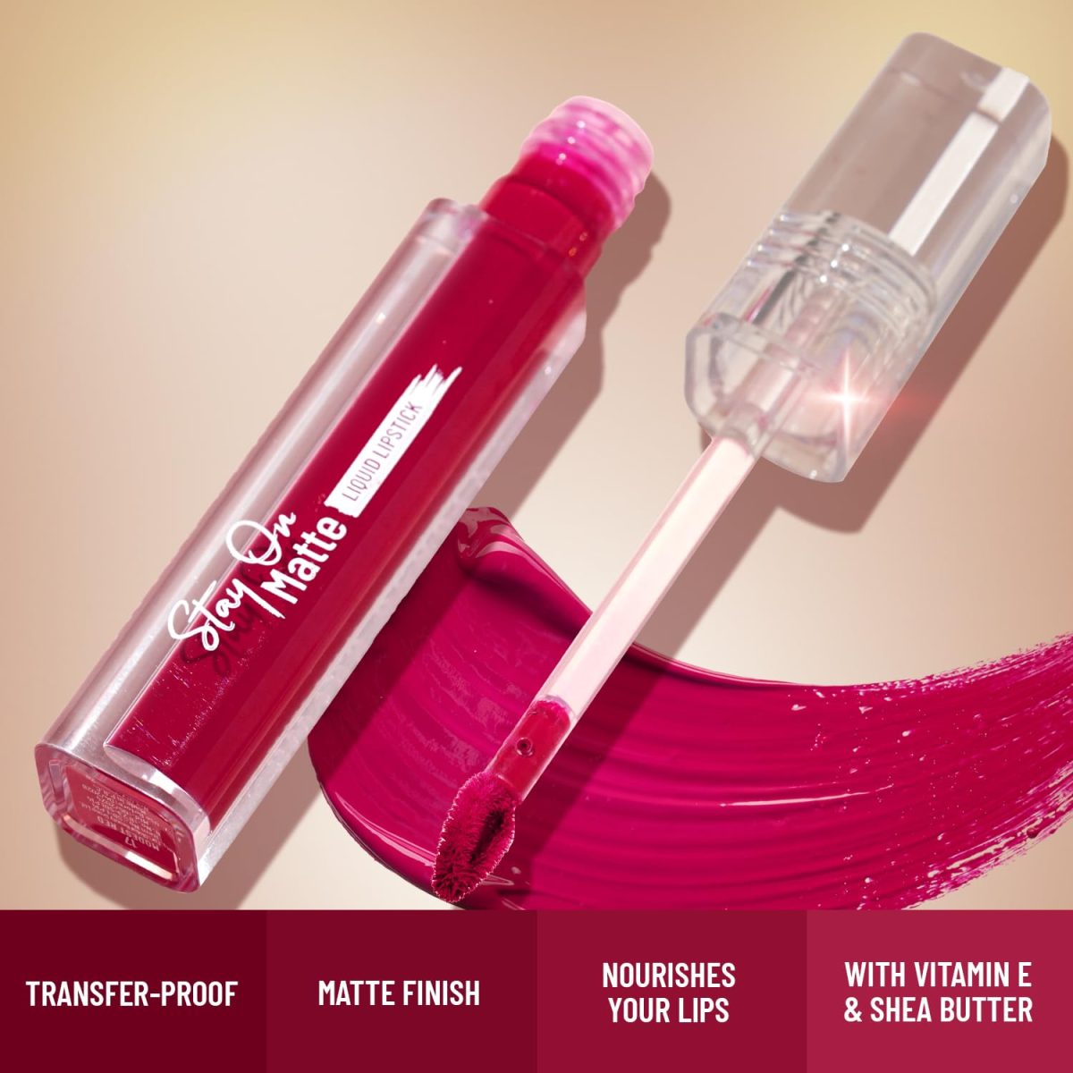 Swiss Beauty Stay On Matte Highly Pigmented Liquid Lipstick | With Vitamin E & Shea Butter | Smudge-Proof and Transfer-Proof | 24 Hour Stay | 2g, Shade- Brown Syrup - Image 3