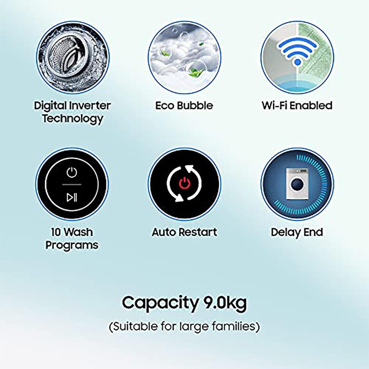 Samsung 9 kg, 5 star, Eco Bubble Technology, Wi-Fi, Soft Closing Door, Fully-Automatic Top Load Washing Machine (WA90BG4542BDTL, Versailles Gray) - Image 2