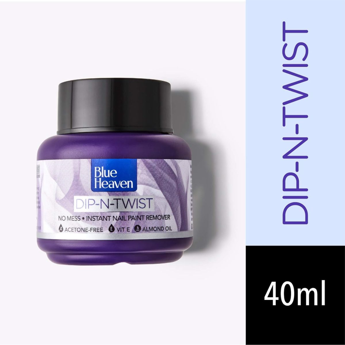 Blue Heaven Dip & Twist Nail Polish Remover, Infused with Vitamin E and Almond Oil, Acetone Free, Gentle Nail paint Remover, 40ml - Image 2