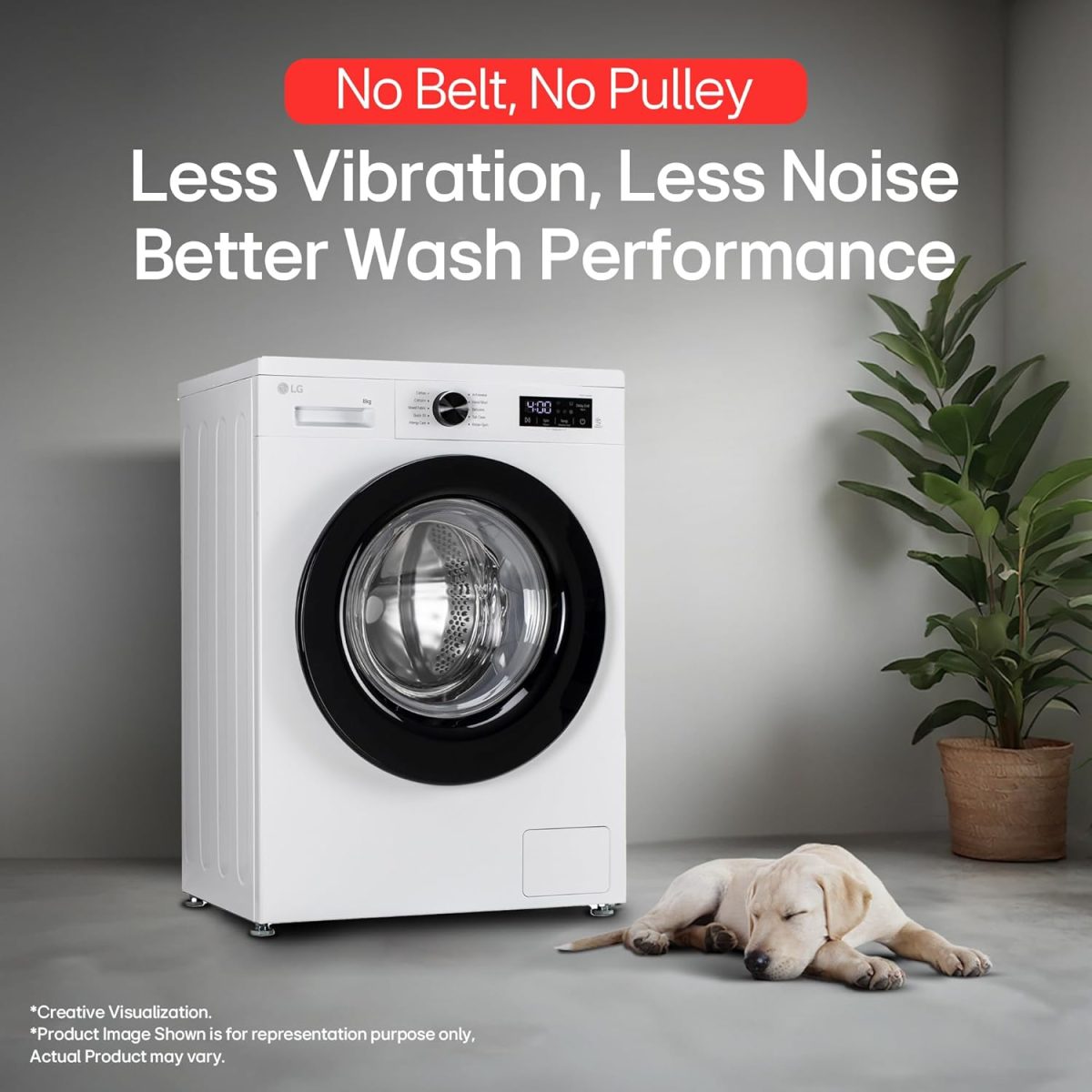 LG 8 Kg 5 Star Steam, Inverter Direct Drive Technology, 6 Motion DD, Fully-Automatic Front Load Washing Machine (FHB1208Z2W, Dial + Full Touch Buttons & LED Display, Essence White) - Image 7