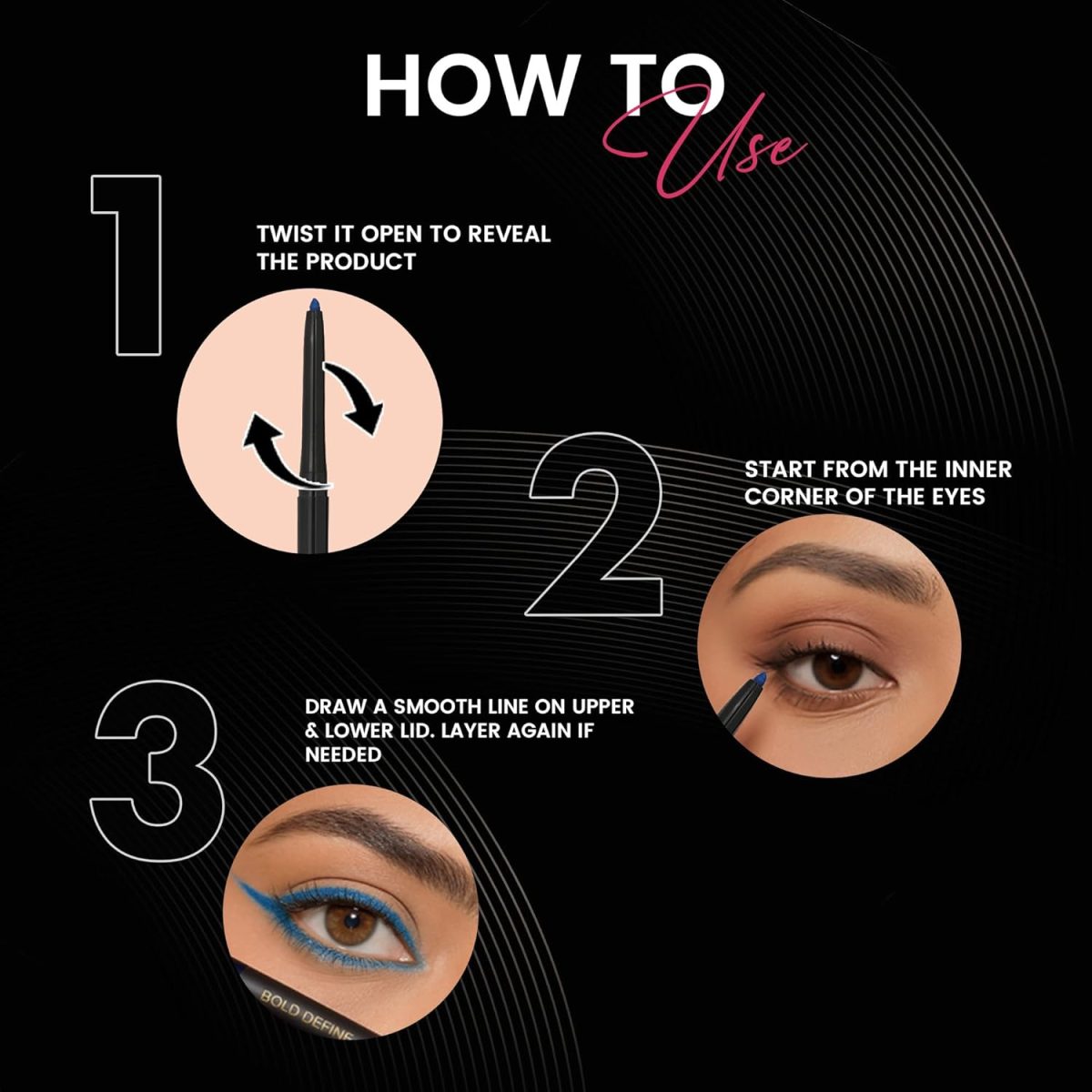 Parul Garg Beauty Bold Define Shimmer Kajal | Smooth Glide Kajal for Eyelid & Lash Line | Long-Lasting, Smudge-Proof & a Dazzling Shine | Vegan & Cruelty-Free (Mrig) - Image 5