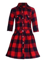 Naughty Ninos Girls Red Checked Shirt Dress for 3 to 12 Years - Image 4