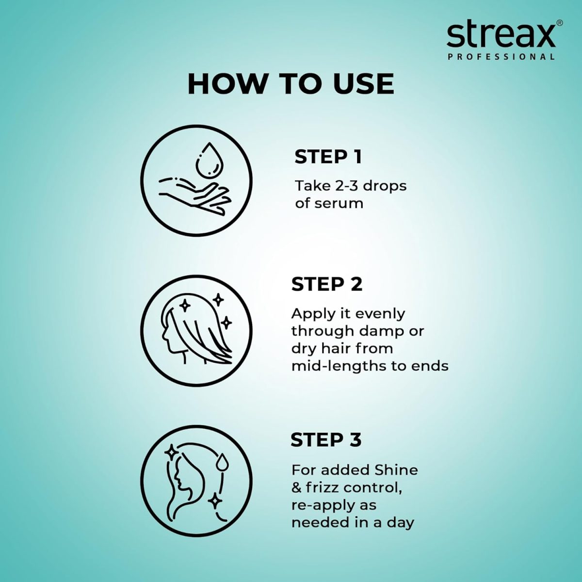 Streax Professional Vitariche Gloss Hair Serum for Women & Men | Enriched with Macademia Oil and Vitamin E | For Gorgeous & Shiny Hair | Helps in Everyday Styling | Adds Shine to Hair | 200ml - Image 5