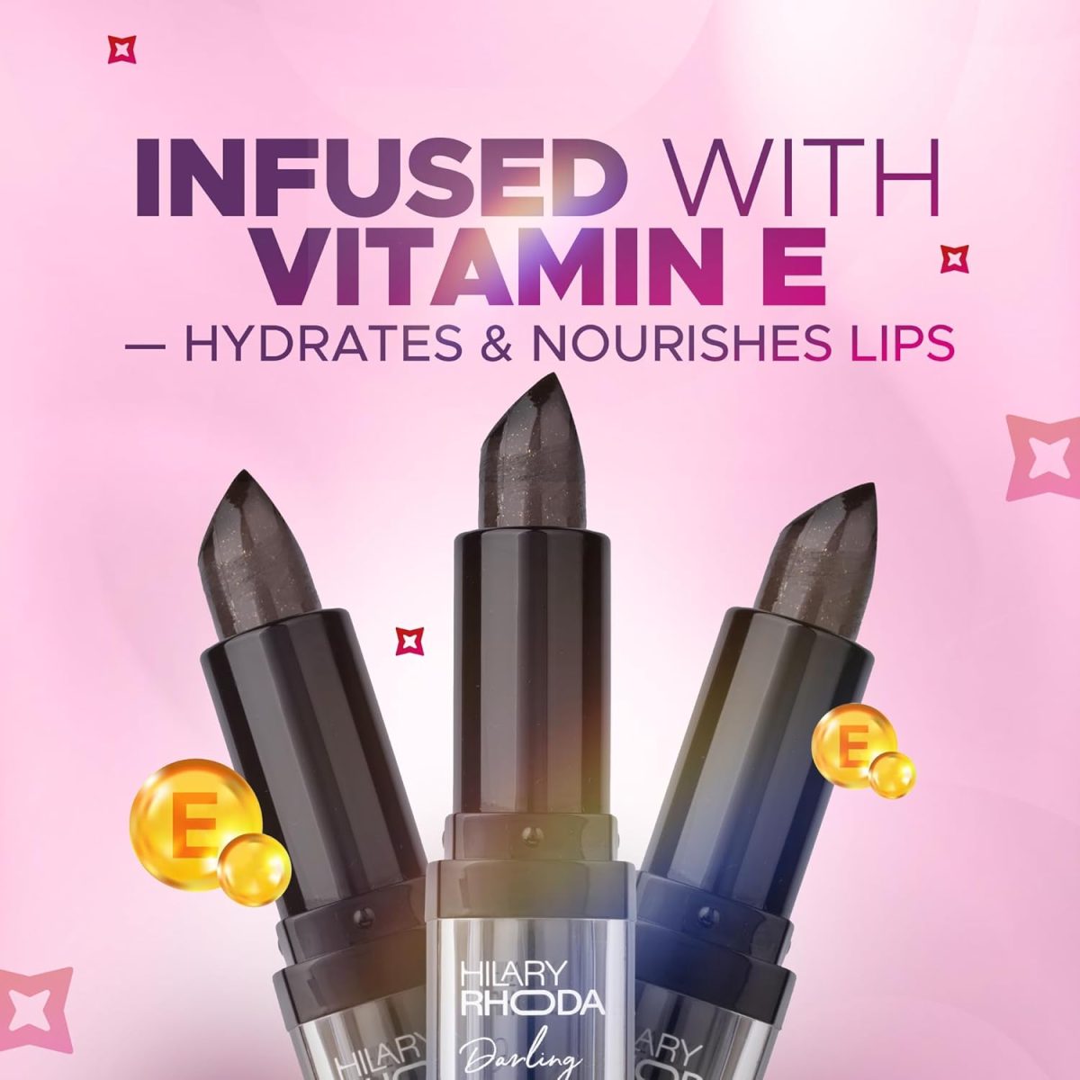 Hilary Rhoda Darling PH Black Lipstick | Intense Colour & Highly Pigmented | Nourishing & One Swipe Lipstick | Semi-Glossy Finish | 3.6g - Image 5