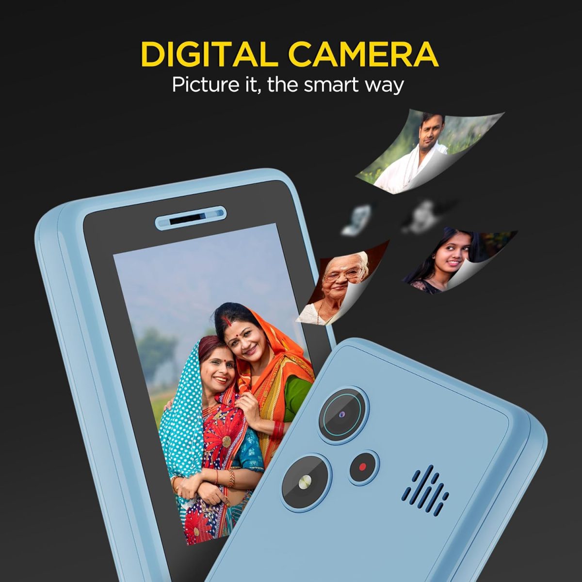 Lava A5 (2025) Dual SIM Keypad Mobile with 2.4'' Big Display | UPI Support, 1200mAh Battery | BOL Feature | Camera | Auto Call Recording | Glass Finish | and 7 Regional Languages - Blue - Image 10