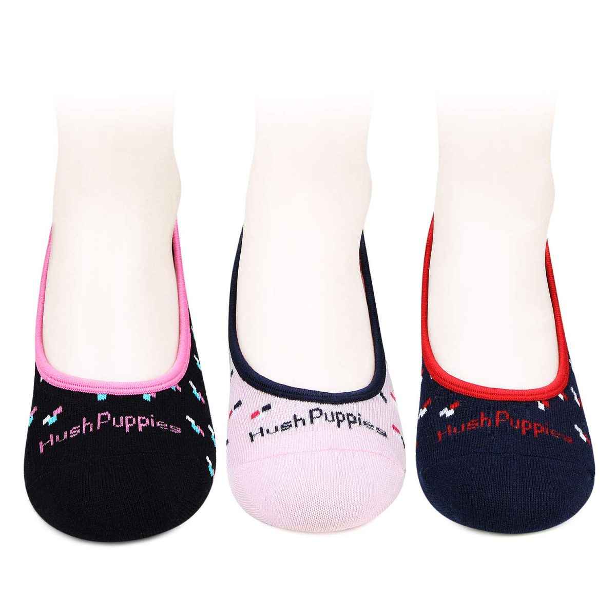 Hush Puppies Women's Cotton Regular Liners Socks (Pack Of 3) (Brohpfl-02-Po3_Multicolor_Free Size) - Image 2