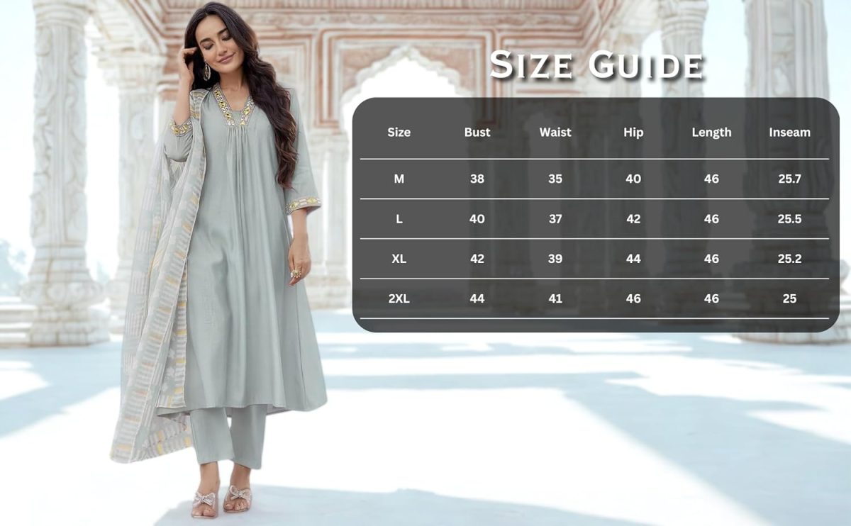 SHIENZY Women's Embroidered Work Chanderi Kurta & Pant With Dupatta || Straight Kurta Outfits || Ethnic Set (1656 Kurta Set) - Image 6