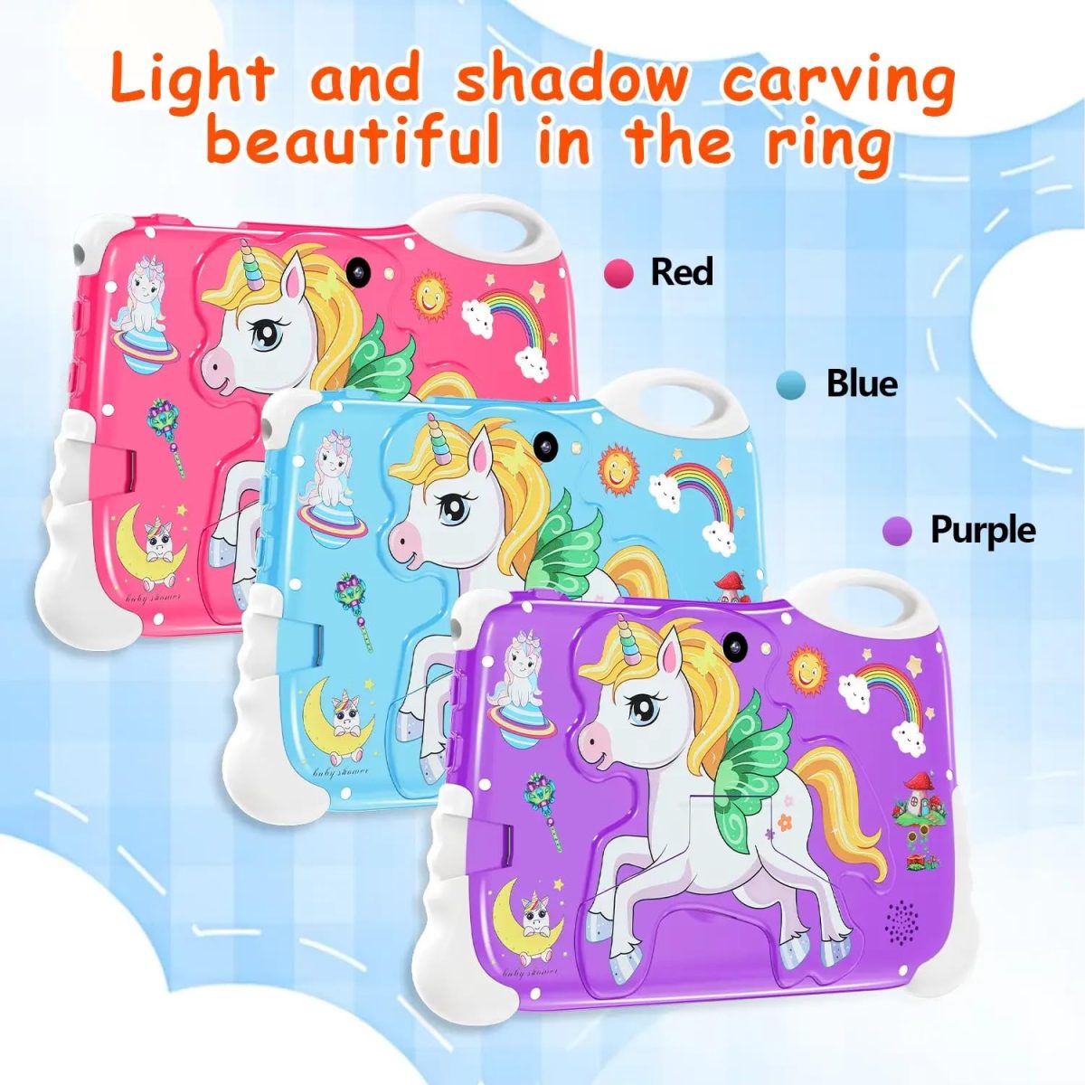 SIGNY Multi-Functional Kids Tablet - 7" HD Display, 128GB Storage, Dual Cameras, 4G/WiFi, Parental Lock, Preloaded Learning Games, Fall-Resistant Cover, Perfect for Fun and Education (Unicorn) - Image 2