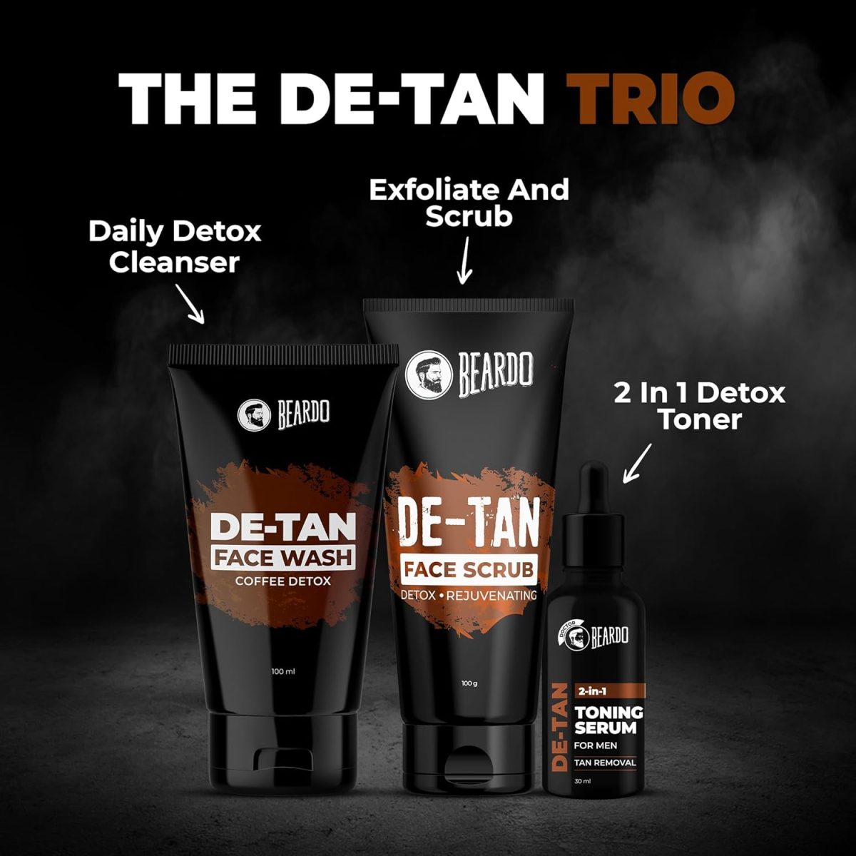 BEARDO De-Tan Face scrub for Men, 100g | Blackhead & Tan Removal | Dual Bead Exfoliation | Coffee Detox | Oil Control - Image 5