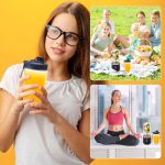 Qlect Portable Blender Electric Juicers Fruit Mixers USB Rechargeable Smoothie Mini Personal Juicer 6 Blades 3Gears With 1500 Mah Rechargeable Battery-Smoothie Blender(Blue) - Image 6