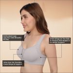 PLUMBURY Nylon Blend Full Support Minimizer Everyday Bra For Women Full Coverage | Wireless| Padded With Seamless Soft Cups - Image 3