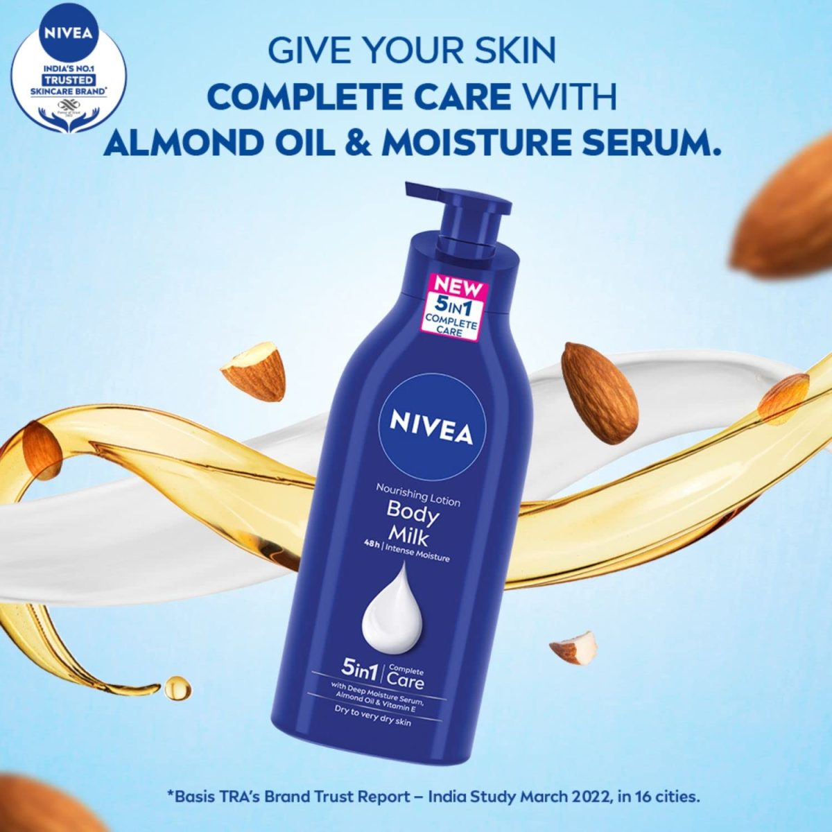 NIVEA Nourishing Body Milk 600ml Body Lotion | 48 H Moisturization | With 2X Almond Oil | Smooth and Healthy Looking Skin |For Very Dry Skin - Image 4