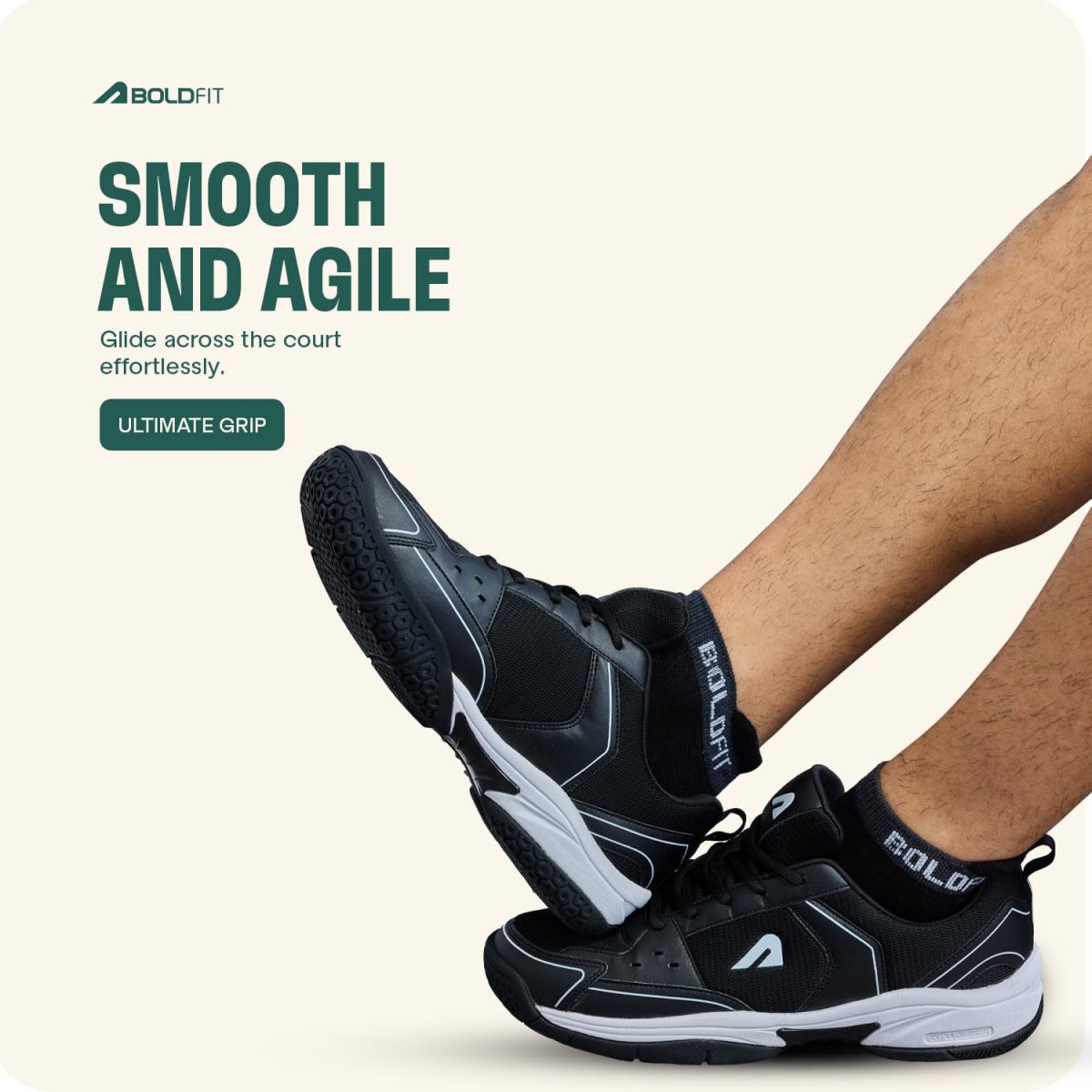 Boldfit Badminton Shoes Shuttle Non Marking Shoes for Badminton Men Light Badminton Shoes for Women & Badminton Shoes Men Breathable Non Marking Shoes for Badminton Anti Skid Pickleball Shoes Black 08 - Image 8