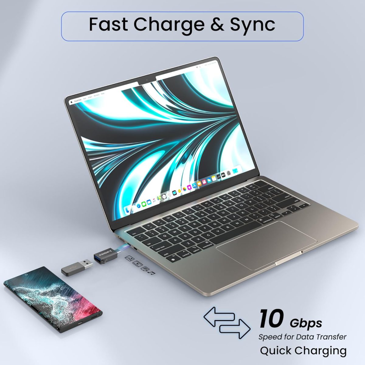Ambrane USB 3.0 to Type C OTG Adapter, with Thunderbolt to USB to Adapter, 10Gbps High Speed Data Transfer, Compatible with for All Type C Devices Smartphone, Laptops, Tablets, Chargers, MacBook - Image 3