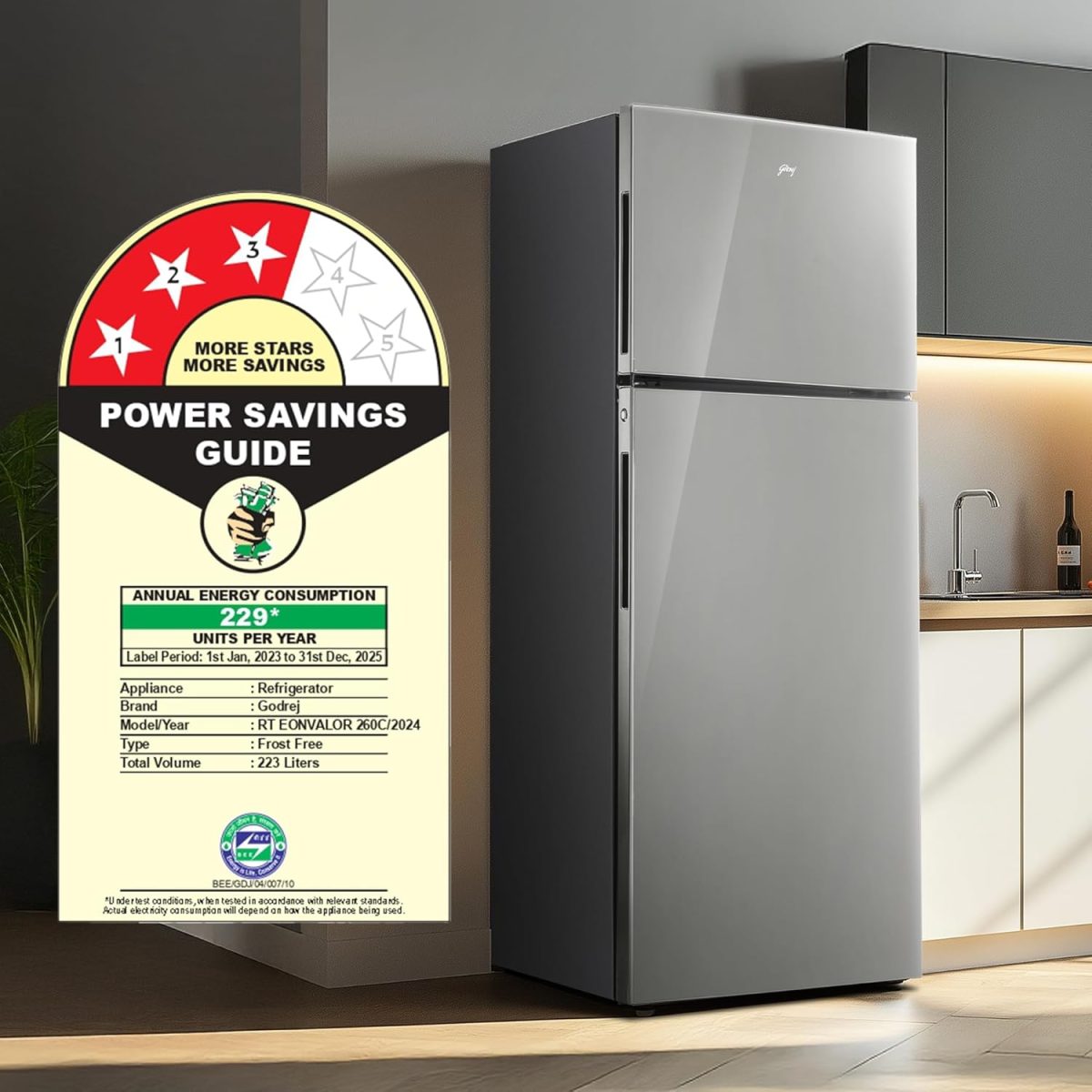 Godrej 223 L 3 Star Convertible Freezer 6-In-1, Nano Shield Technology, Inverter Frost Free Double Door Refrigerator(RT EONVALOR 260C RCIF ST RH, Steel Rush) - Image 7