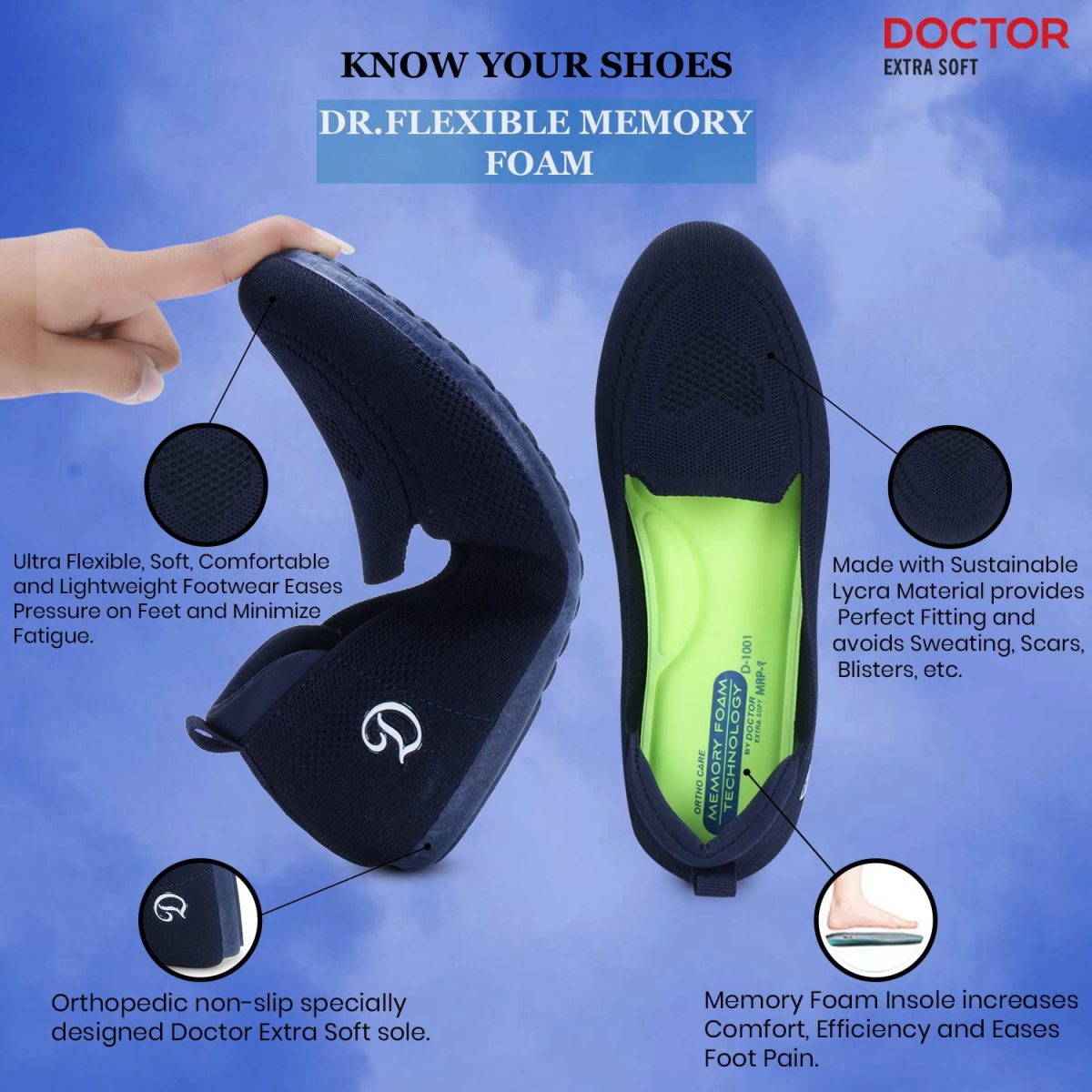 DOCTOR EXTRA SOFT Flexible Memory Foam Women's Shoes for Walking Gym Training,Casual, Sports,Slip-On,Lightweight Lace up Athletics Slipon Running Sneaker for Ladies & Girls - Image 2