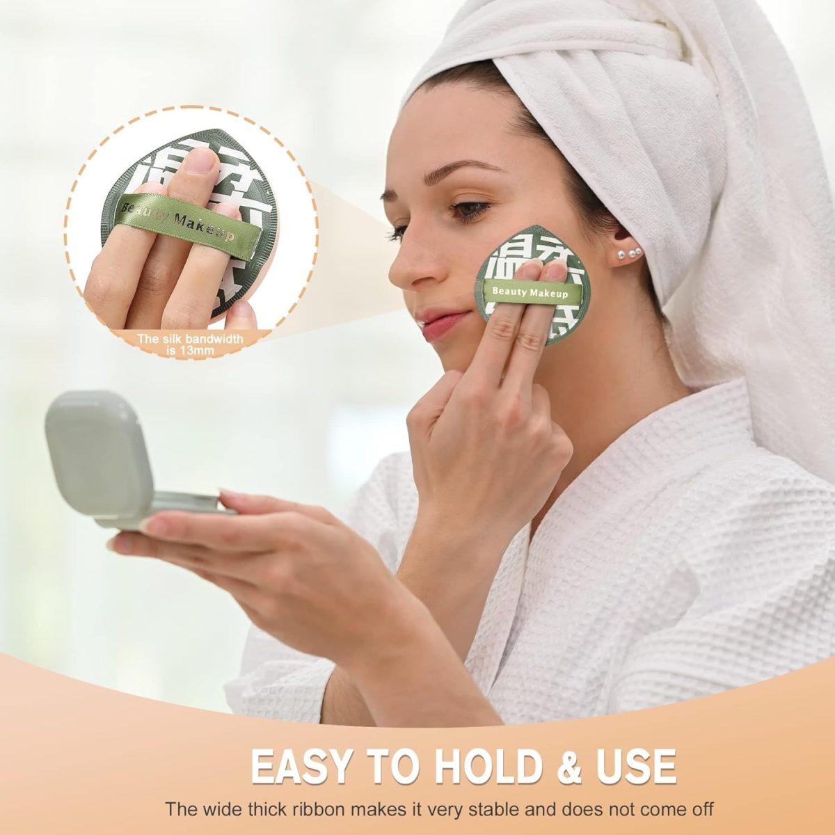 Ghelonadi Professional Makeup Sponge, Cotton Pad Applicator Foundation Makeup Blender Washable Foam Puff Sponge Beauty Cosmetic Puff For Liquid Foundation, Loose Powder (Teardrop Powder Puff_1pcs) - Image 7