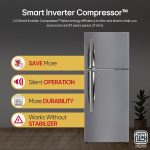 LG 242 L 3 Star Smart Inverter Frost-Free Double Door Refrigerator (GL-I292RPZX, Shiny Steel, Door Cooling+) - Image 10