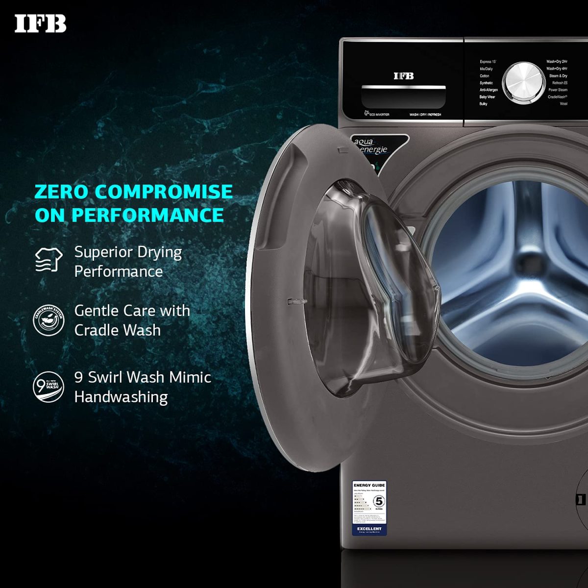 IFB Laundrimagic 3-in-1 8.5 Kg/6.5 Kg/2.5 Kg Inverter Washer Dryer Refresh (Executive ZXM, Mocha) - Image 4