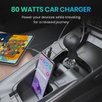 Portronics 80W Dual Output Fast Car Charger with Type-C PD & USB, LED Indicator, Charging Adapter Compatible with Cars for iPhone & Android Smartphone, Smartwatch, Earbud, Power Bank (Black) - Image 2