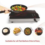 Glen 2000W Infrared Induction Stove with Grill Rack for Barbecue, Crystal Glass Plate, Digital Display, 3 Preset Cooking Modes, Touch Control, Infrared Cooktop Hot Plate (SA3074_Infra) - Image 3