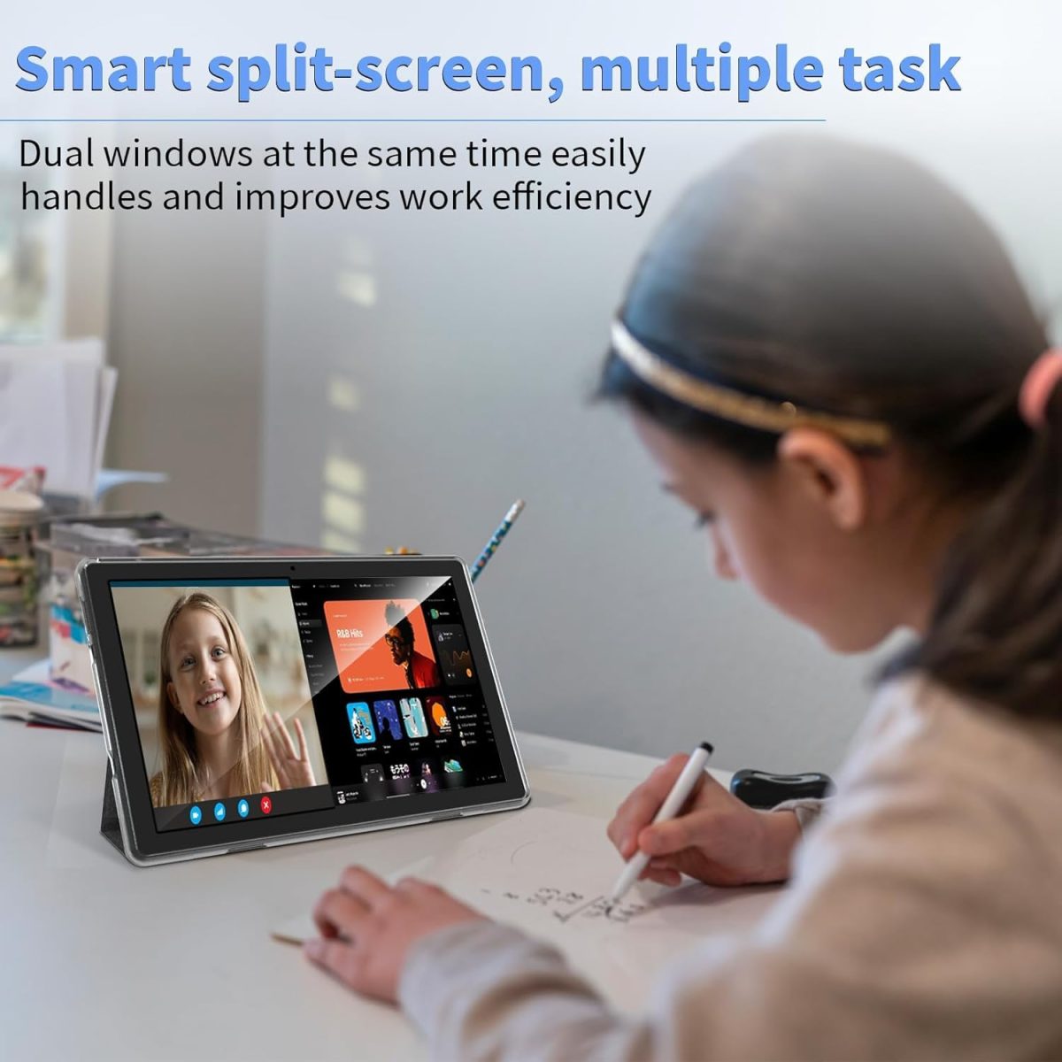 ECOPAD Android 13 Tablet 2023 - 10 Inch With 6GB RAM, 64GB ROM, 1TB Expanded, Quad-Core, 2 in 1 With Keyboard Mouse, Wi-Fi 6, Bluetooth, GMS Certified IPS Touch Screen - Black Set - Image 5
