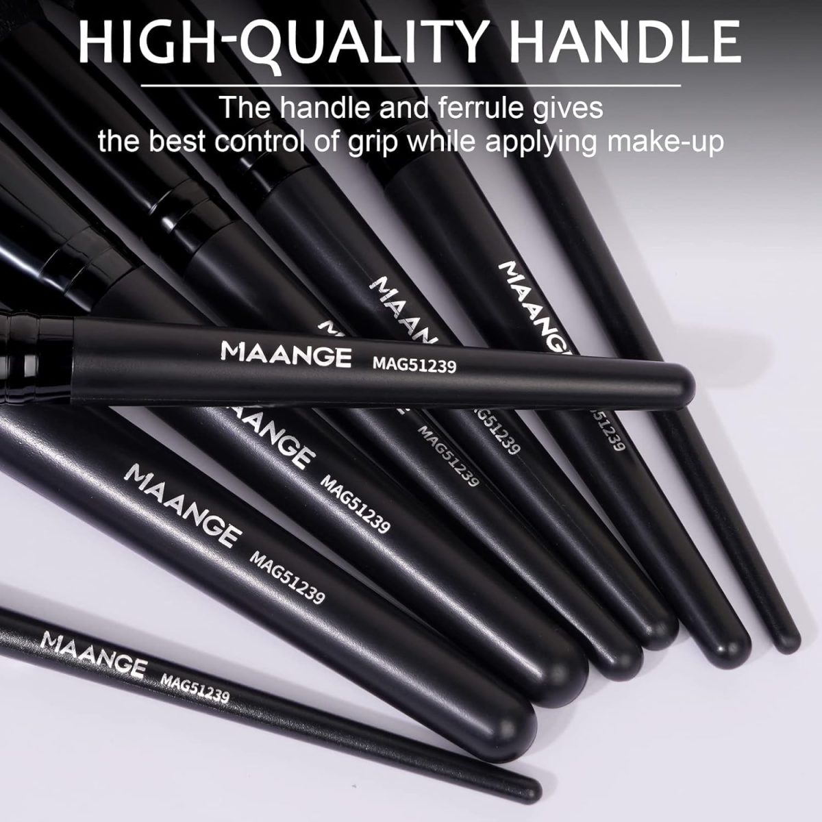 MAANGE 18 Pcs Premium Synthetic Make up Brushes Set Soft Foundation Powder Eyeliner Eye Shadow Makeup Brush Set Professional (Black) - Image 4