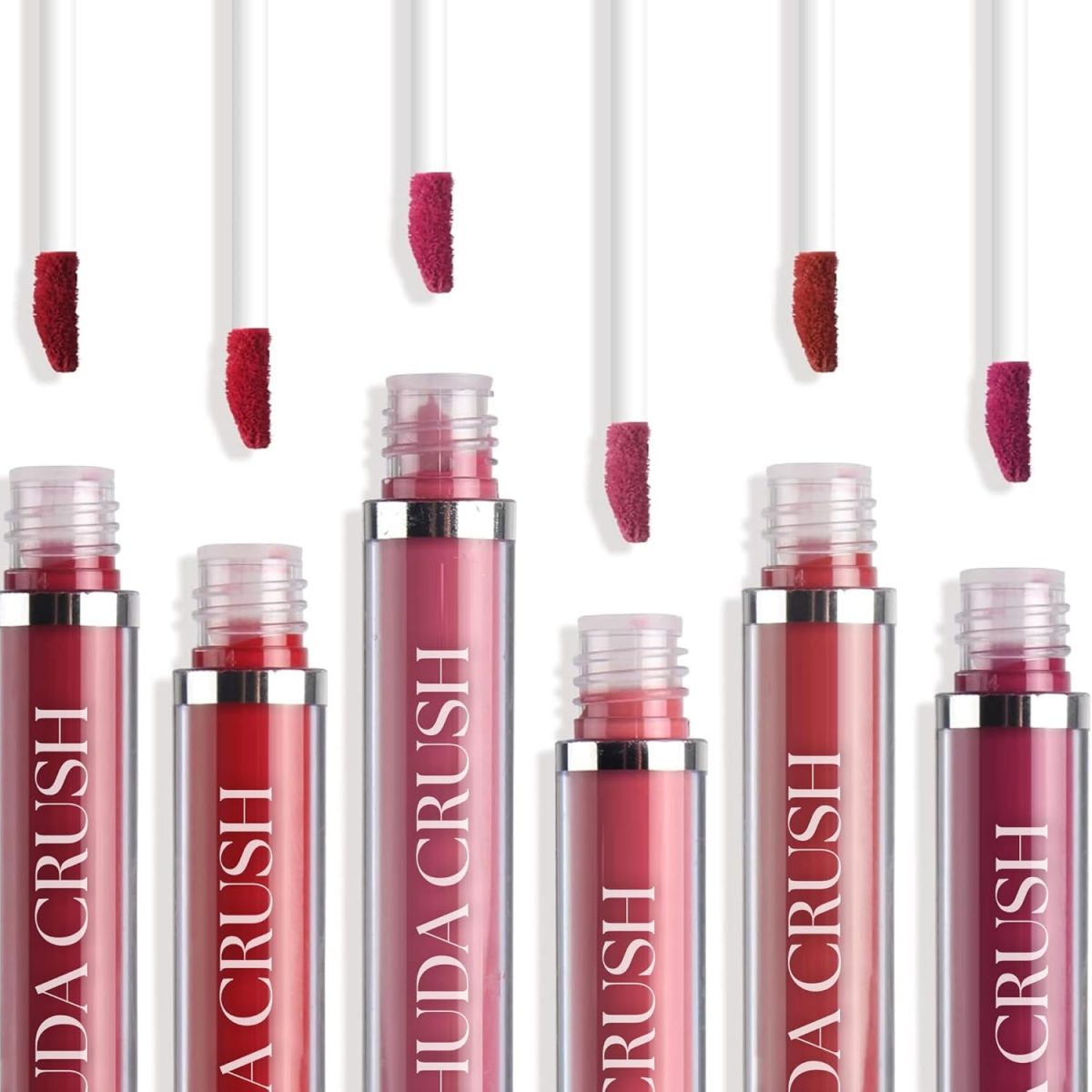 HUDACRUSH HUDA CRUSH 6-Piece Liquid Matte Nude Lipstick Set - Velvet Waterproof Mini Lipsticks for Women, Non-Stick Formula - Image 7