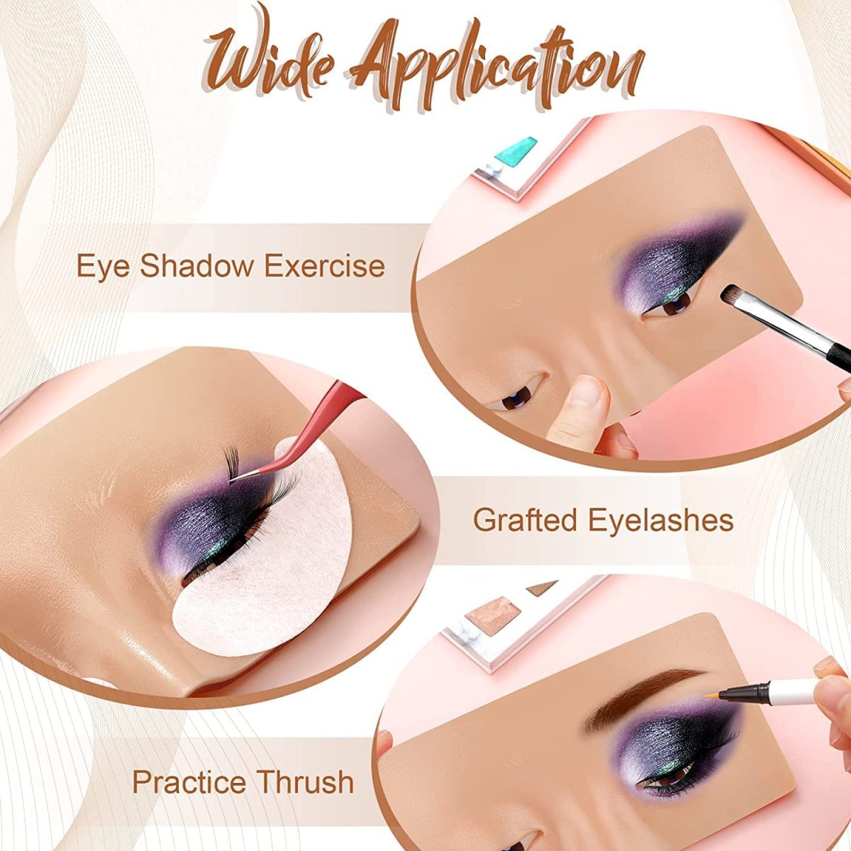 M.S TRADERS® Eye Make Up Practice Dummy | Face Board | Silicon Skin Board for Beginners and Artists (Pack of 1) - Image 4