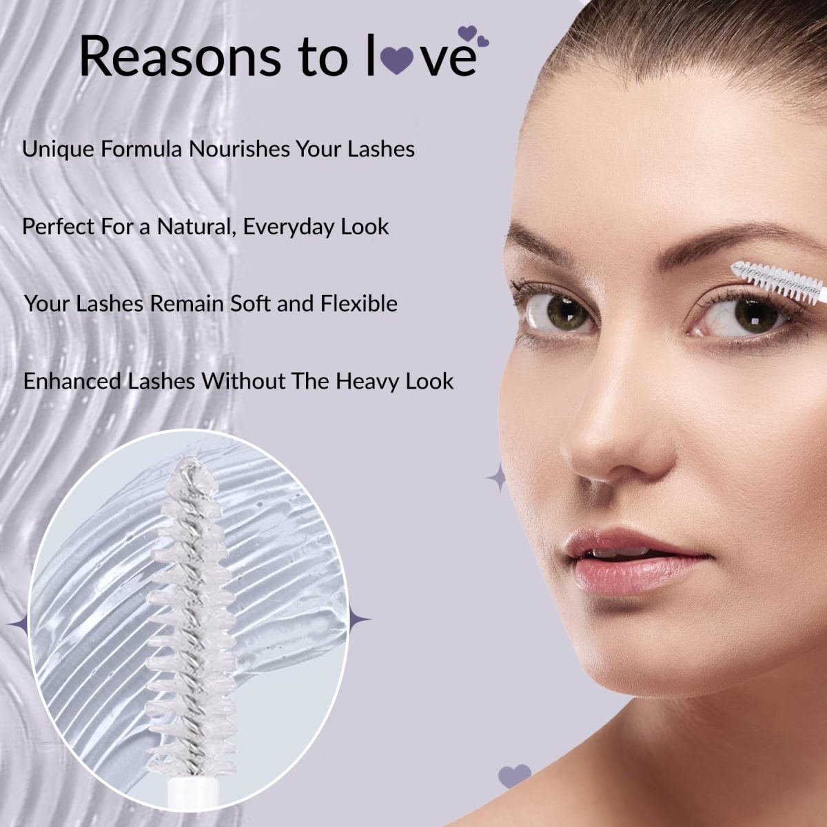 Fashion Colour Clear Lash & Brow Mascara – 8ml | Transparent Mascara Waterproof & Long Lasting | Clear Eye Brow Enhancer, Eye Brow Set Gel & Shaper, Lengthening Mascara for Women Enriched with Vitamin E (Transparent) - Image 4